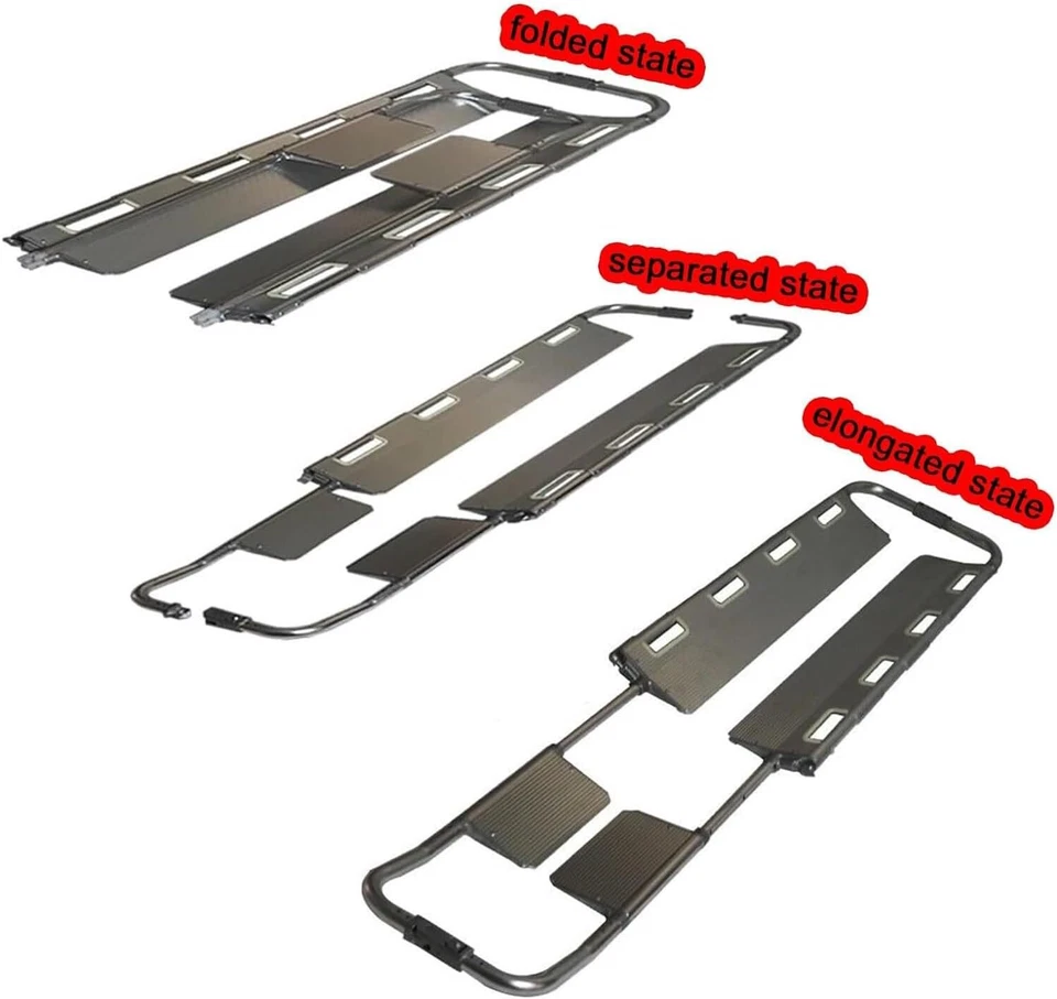 Tragbare Bahre, Schaufeltrage aus Aluminium, faltbar, teleskopisch, Krankentrage - Bild 4 von 4