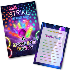 Bowling Party Invitations Birthday Invites WRITE ON Quick Delivery