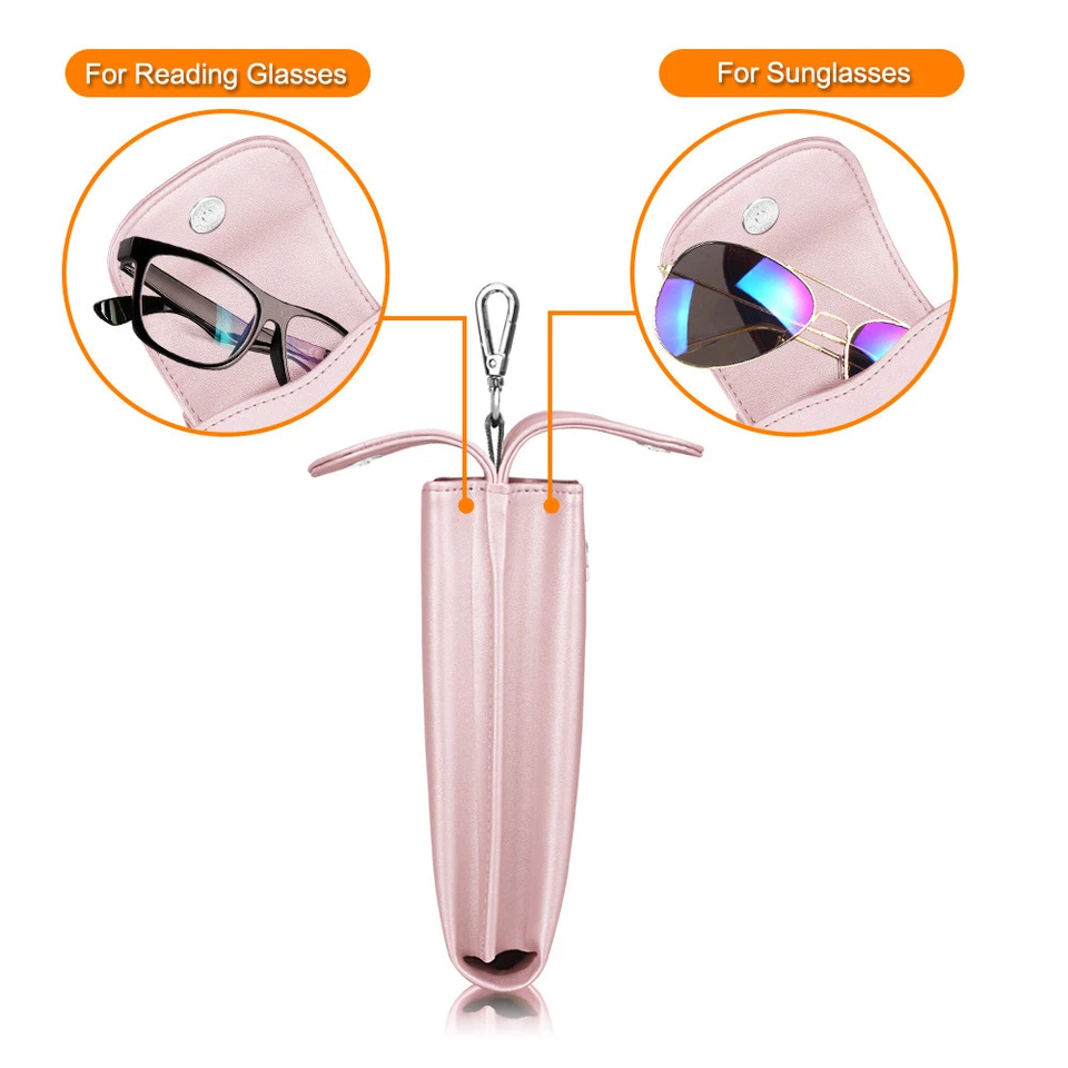 Estuche para gafas dobles Estuche para gafas portátil Estuche para gafas de sol Bolsa + 2 gafas de tela Foto 2 de 4