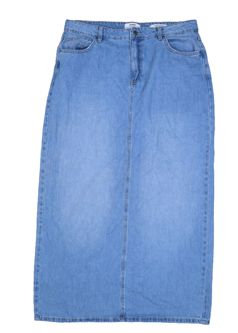 Cotton:On Blake Denim Maxi Skirt Front Slit Light Wash Jean Skirt