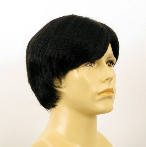 Perruque homme en cheveux naturels noirs modèle VICTOR 1b pour un changement de style