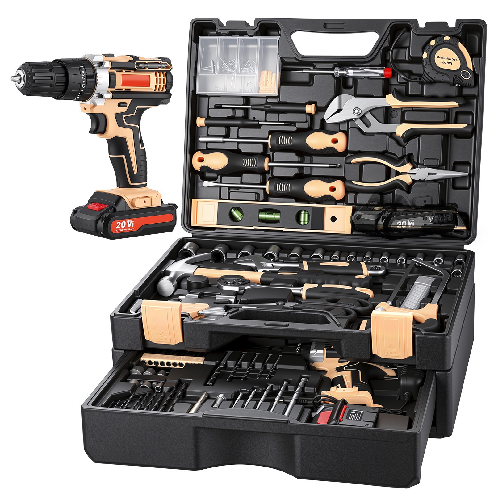 Uimoso 318-Piece Tool Set for Home Repairs and DIY Projects