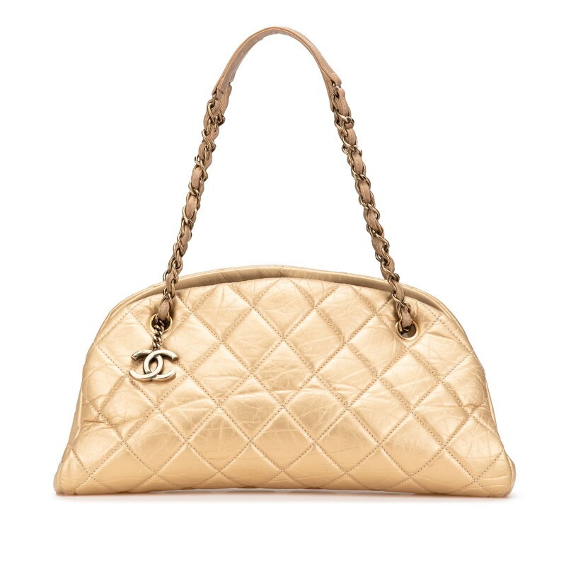 Chanel Matelasse Coco Mark Gold Leather Chain Tote Bag 502569