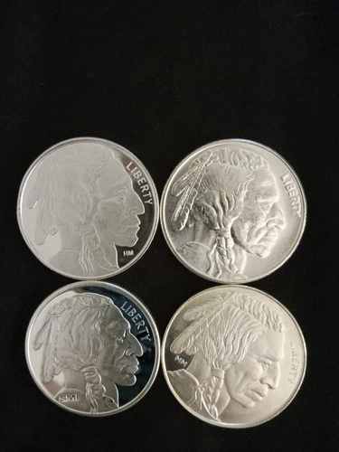 Silver 1oz Buffalo Rounds 4 oz Total Nice Mixed