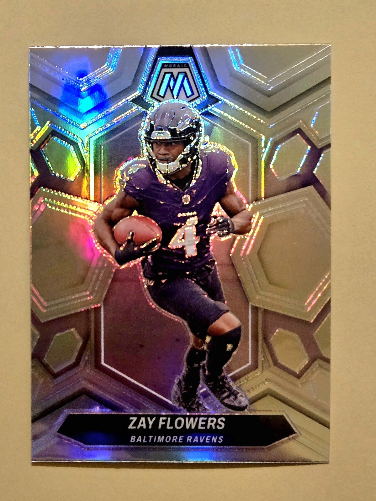 2023 Panini Mosaic - Rookies Zay Flowers #380 Silver Prizm (RC)
