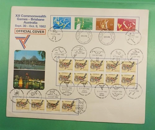DR WHO 1982 AUSTRALIA FDC COMMONWEASLTH GAMES SPORTS COMBO MULTI CANCEL LR27758