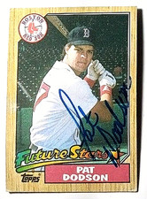 Pat Dodson Hand Autographed Baseball Card   Rookie Card Boston Red Sox. rookie card picture