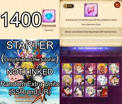 SEVEN DEADLY SINS GRAND CROSS, 1400 Diamonds, UR Selector, Random Units, GLOBAL