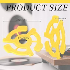 Package of 50 Yellow 45 rpm 7" Record Plastic Adapter Snap-In Inserts Turntable