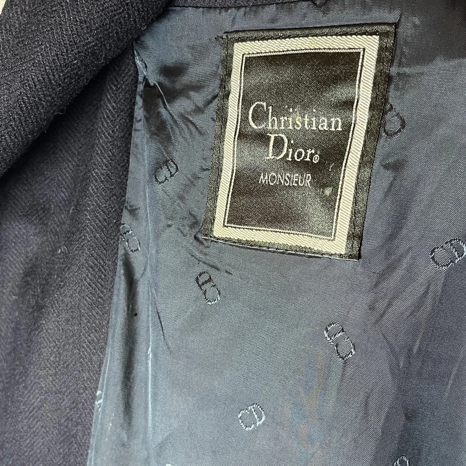 Christian Dior Monsieur 100% Wool Navy Blue Vintage Men’s Dress Sport Coat Sz 38 - Image 4 of 4