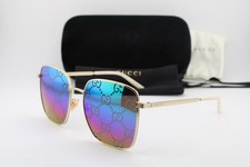 NEW GUCCI GG0802S 004 GOLD WHITE GRADIENT AUTHENTIC W/CASE SUNGLASSES 57-19