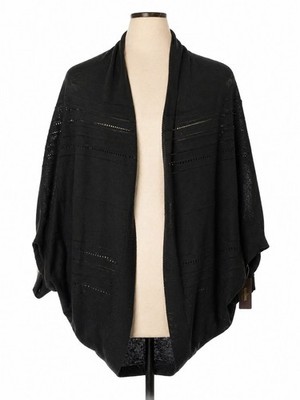 Kerisma Knits NWT Black Open Front Linen Blend Cocoon Bolero Jacket Cardigan S/M