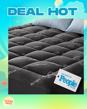 NEW Queen Mattress Topper Bamboo Viscose Pillow Top Cooling Dark Gray