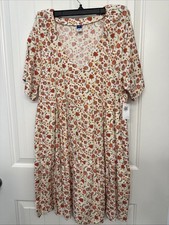 Old Navy Mini Swing Dress Sz M Flowers Allover Print V-Neck NWT