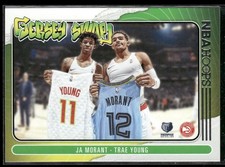 Ja Morant / Trae Young 2020-21 Hoops Winter #3 Jersey Swap Grizzlies Hawks