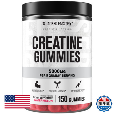 Jacked Factory Creatine Monohydrate Gummies 5g Daily Dose (1g/Gummy) - Muscle Gr