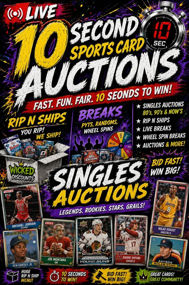 SINGLES AUCTION PARTY 80's 90's NOW MUILT SPORT