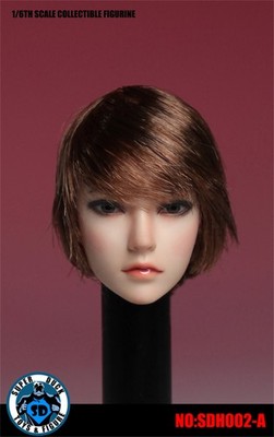 SDH002 1/6 Asia Little Girl Head Model Fit 12'' Action Figure