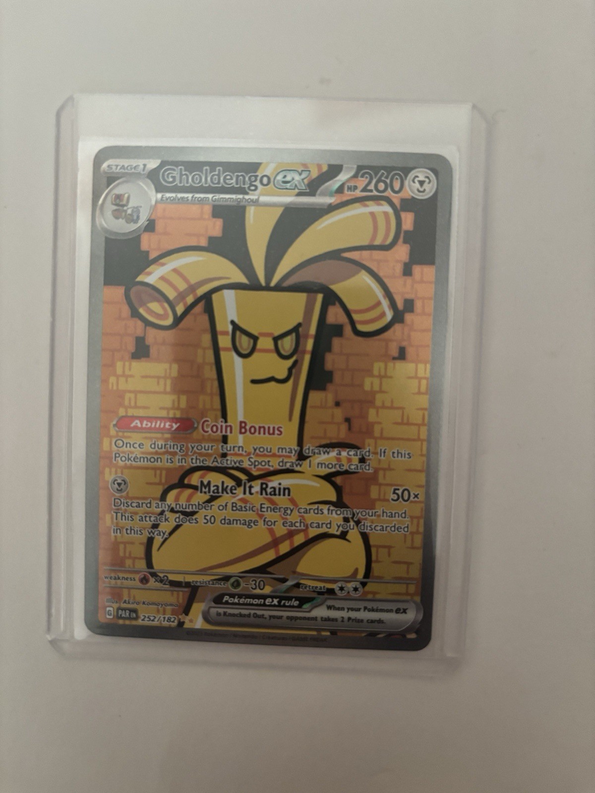 Pokémon Gholdengo EX Full Art Holo SV04 Paradox Rift 252/182 NM 