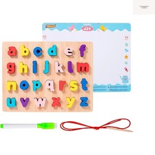 Alphabet Wooden Puzzles for Toddlers 3 4 5 Old, ABC Puzzle Shape Alphabet Le...