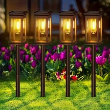 4-16PCS LED Solar Garden Lights Outdoor Landscape Lawn Lights Pathway Waterproof