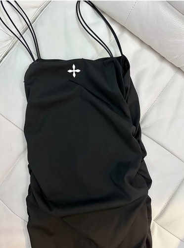 SMFK Backless Camisole Dress 3d Embroidery Slim-fit Hip-wrapped Sleeveless Dress