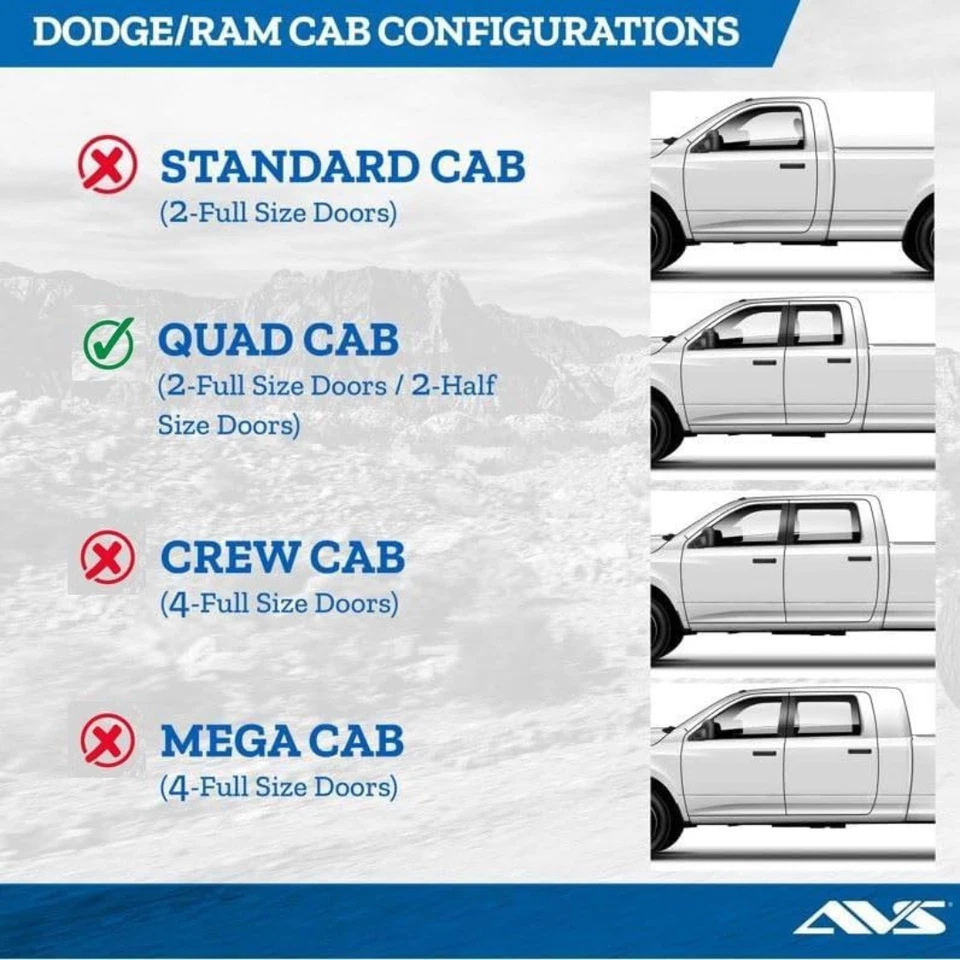 AVS Vent Visors Rain Guards for 2003-2009 Dodge Ram 2500/3500 – Window Deflector - Изображение 2 из 4