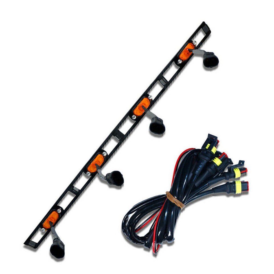 Front Hood Grille Amber LED Lights Assy w/Wire Harness For Toyota