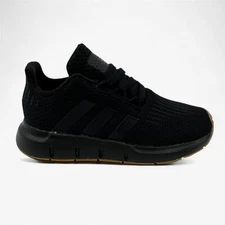 Adidas Swift Run 1.0 EL Triple Black Baby Toddler Athletic Sneaker