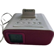 iHome iBT22 Blutooth Speaker White Dual Alarm Clock-Tested/New Bateries AC Adapt