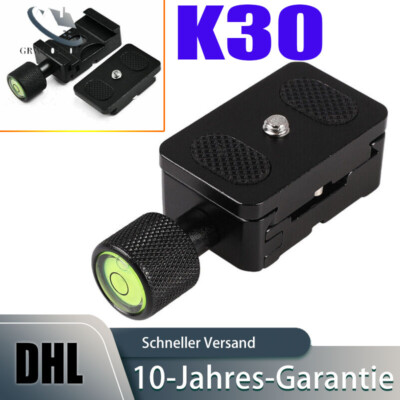 K30 Clamp 1/4 Mount QR Quick-Release Plate 30mm für Benro Arca Swiss Kirk DE