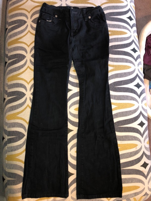 girls so black bootcut jeans sz 14. great for back to school uniform. adj waist