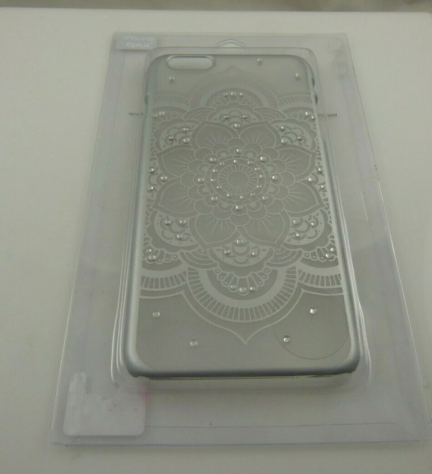Funda de teléfono para iPhone 6+ plus transparente esmerilada flor cristales brillantes impresión henna Foto 3 de 4