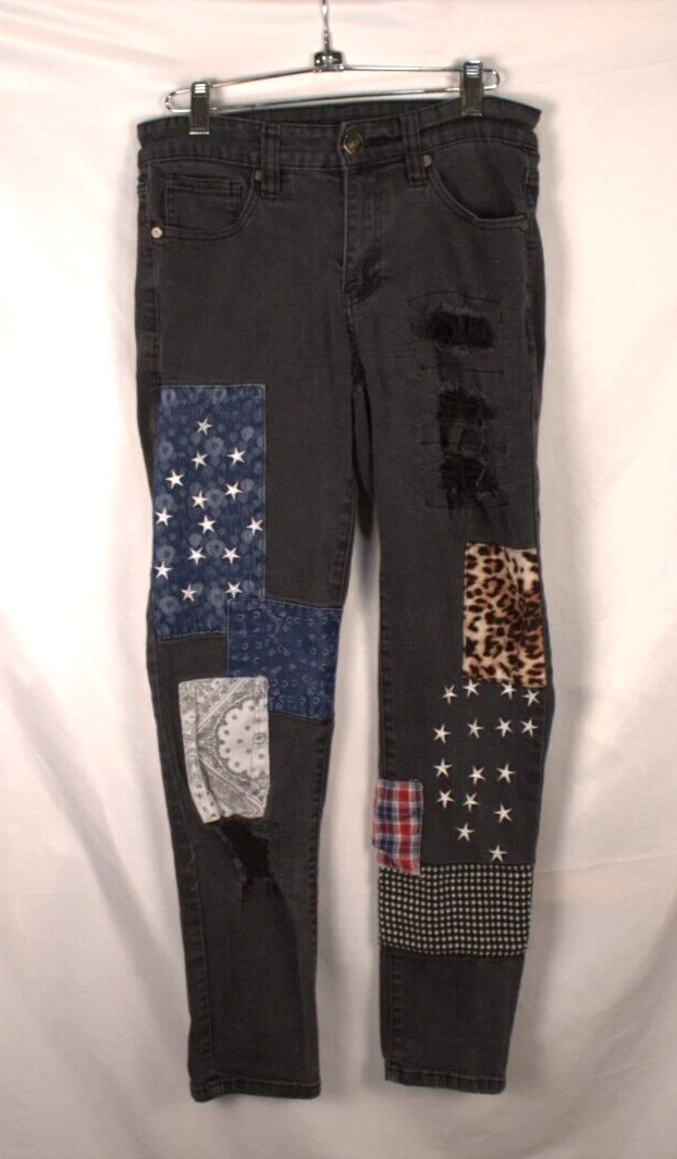 Jean homme Rue21 Premium Supreme Flex skinny noir patch denim taille 28/30