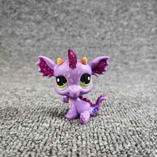 Littlest Pet Shop 2660 Purple  Pink Sparkle Glitter Dragon with Green Eyes LPS