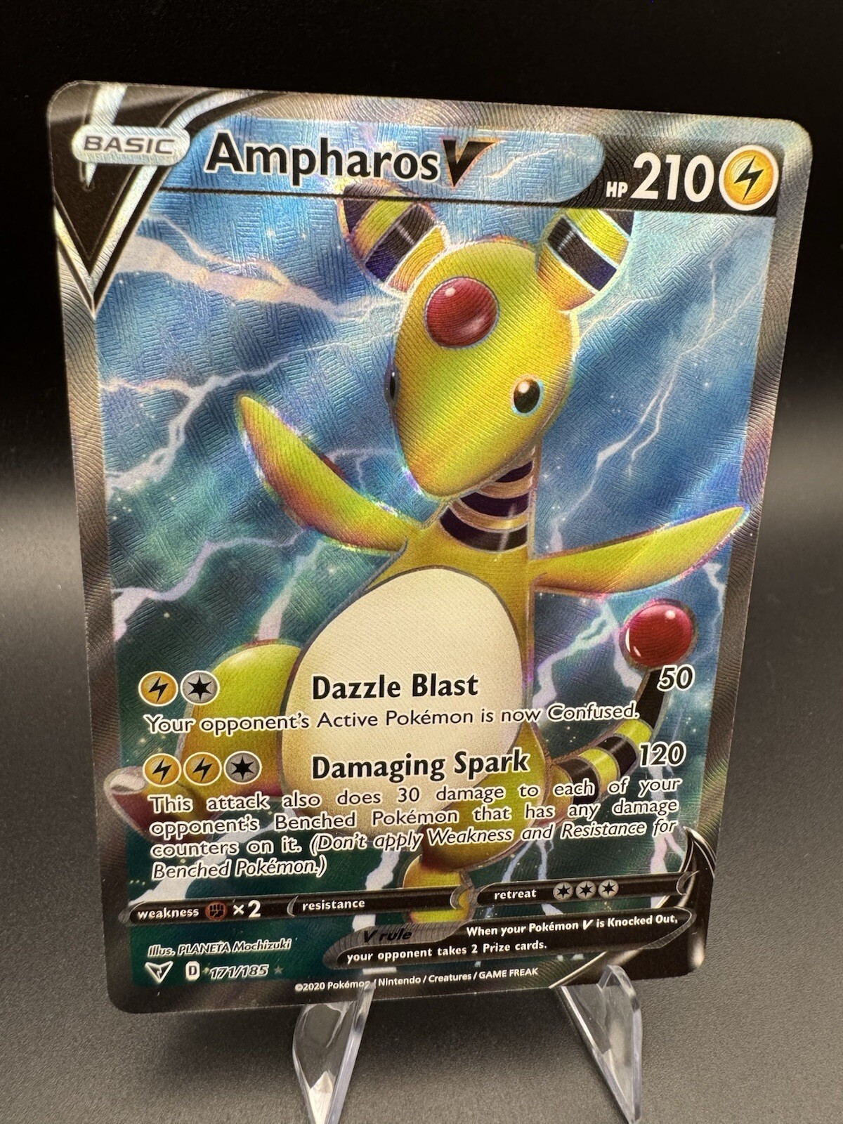 Ampharos V 171/185 Vivid Voltage NM Full Art Ultra Rare Pokemon Card