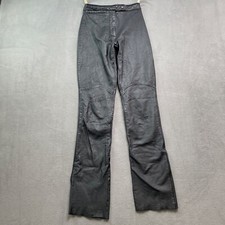 Maxima Wilson Leather Pants Women Size 4 24x33 Black Lined Motorcycle Biker