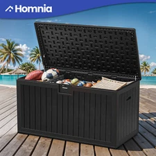 150 Gallon Outdoor Storage Deck Box Resin Waterproof Patio Chest w/Lock & Handle