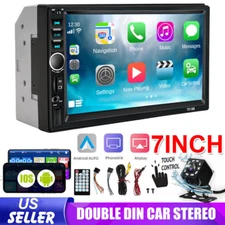 7" Double 2Din Touch Screen Stereo Bluetooth FM Radio Car MP5 Player with Camera