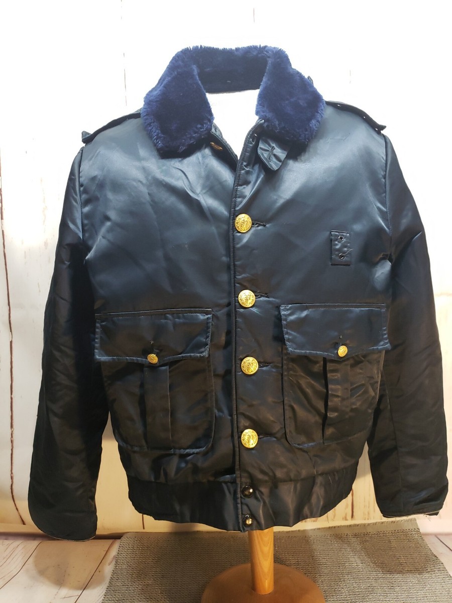 VTG Tuffy Jac Police Firefighter Bomber Jacket Black Sz M? Chicago