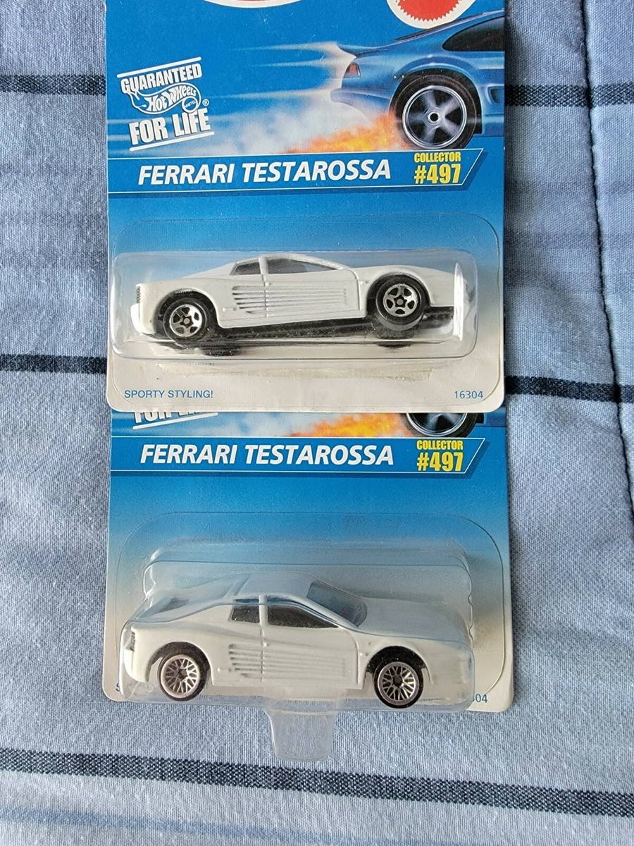 HOT WHEELS FERRARI TESTAROSSA WHITE WITH RARE WHEELS VARIATION
