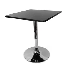 Bar Dining Table Rotary Square Pub Table Height Adjustable 360 Degree Swivel