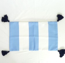 Lumbar Pillow Cover Sky Blue Stripe w/ Tassels Decorative Hofdeco 12 x 20"