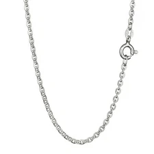 925 Silver Anchor Chain 60cm Necklace Flat Rolled 2mm Wide Silver Chain 