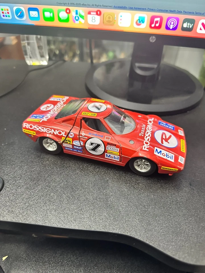 Lancia Stratos  1:24 scale model toy car - Burago Italy 1980s Vintage Rossignol - Image 2 of 4