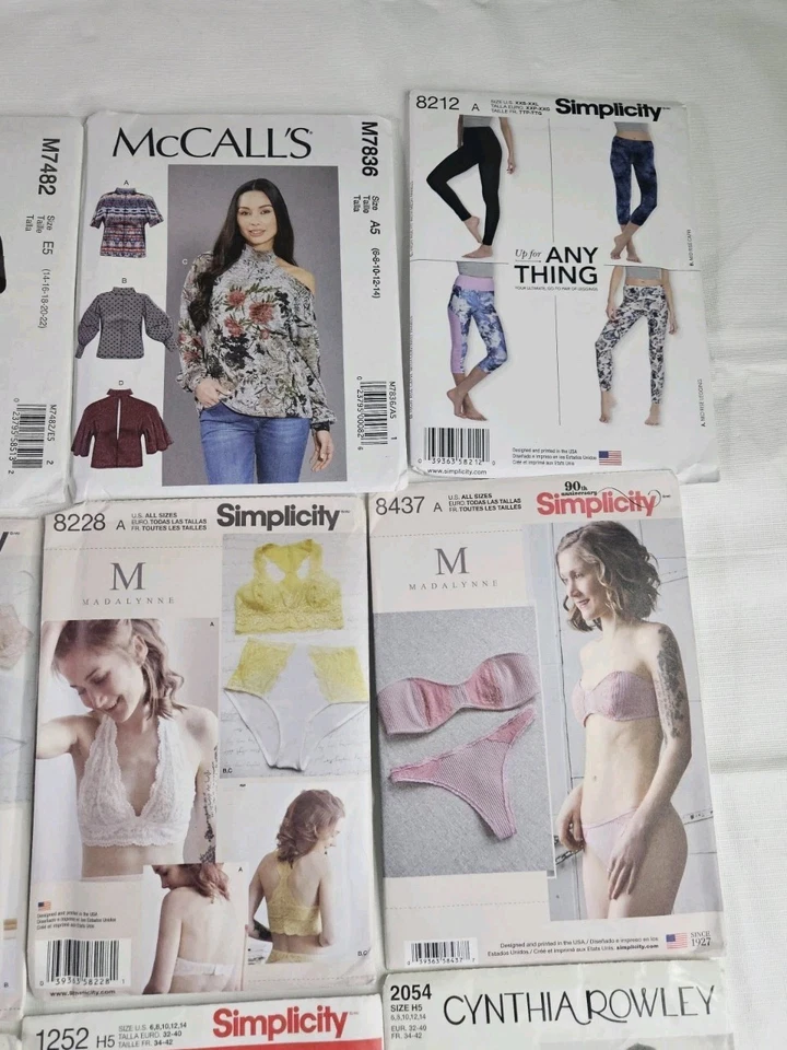 Simplicity McCalls Sewing Patterns Lot 14 Lingerie Activewear Misc Uncut New - Image 3 of 4