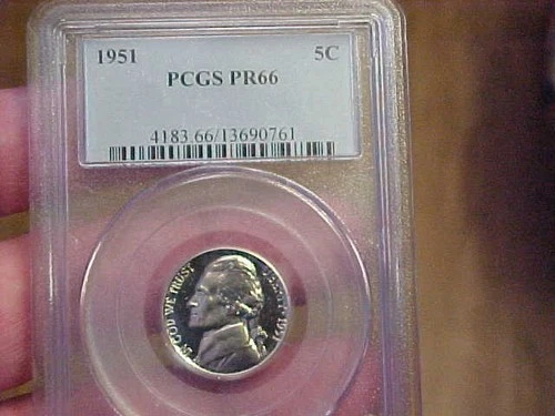 1951-P Jefferson Nickel Proof — photo from the most recent tracked eBay sale
