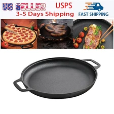 1 Pcs Home Complete Cast Iron Pizza Pan 10.83 Inch Skillet for Cooking Baking