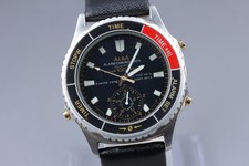 Vintage Exc 5 Seiko Alba V600-9000 Black Quartz Men  s Watch From JAPAN