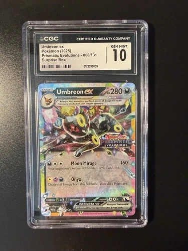 Pokémon Umbreon ex 060/131 Stamped Surprise Box Prismatic Evolutions CGC 10